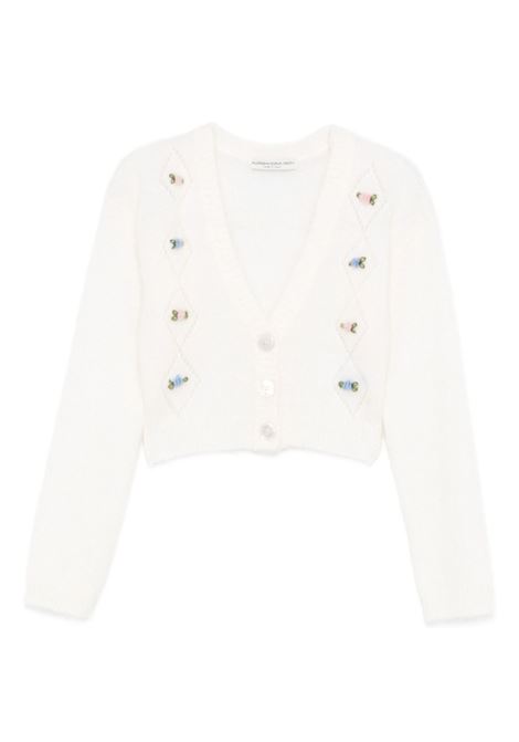 White floral-embroidered button cardigan Alessandra Rich - women ALESSANDRA RICH | FABX4183K46039001